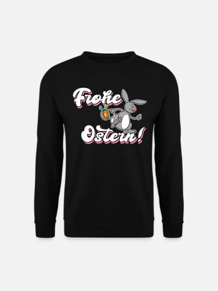 Frohe Ostern Geschenk Osterhase - Unisex Pullover - Schwarz