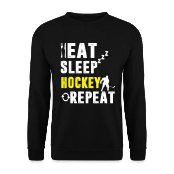Hockey Player Hockey Game Ice Hockey Puck Hockey - Unisex Sweatshirt - black - Front - Alina (178cm) & Michal (187cm)
