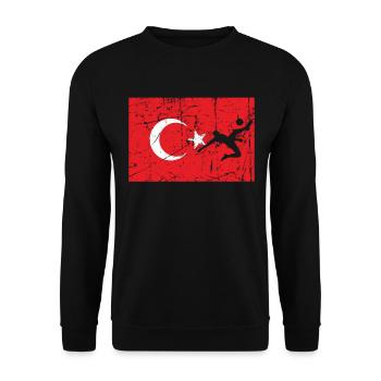 Turquie Drapeau turc - Football - Sweat-shirt Unisexe - noir - Devant - Alina (178cm) & Michal (187cm)