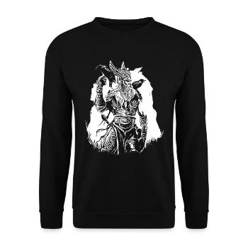 Vikings avec corbeaux - Sweat-shirt Unisexe - noir - Devant - Alina (178cm) & Michal (187cm)