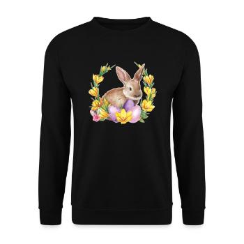 Easter Easter Happy Easter - Unisex Sweatshirt - black - Front - Alina (178cm) & Michal (187cm)