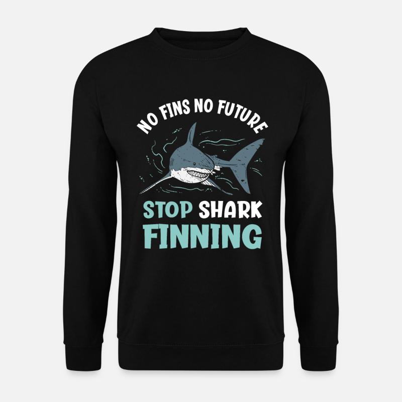 No Fins No Future Stop Shark Finning - Unisex Pullover - Schwarz