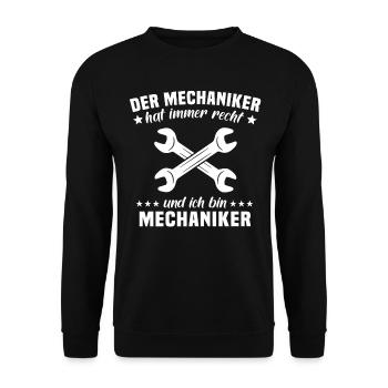 Mechaniker Industriemechaniker Mechanik - Unisex Pullover - Schwarz - Vorne - Alina (178cm) & Michal (187cm)