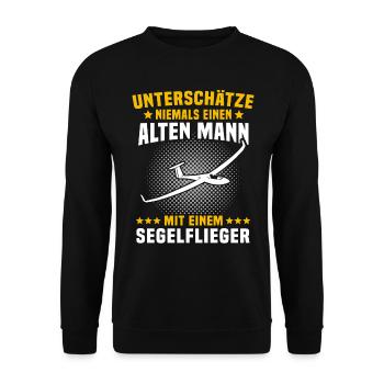 Segelfliegen Segelflugzeug Segelflieger Segelflug - Unisex Pullover - Schwarz - Vorne - Alina (178cm) & Michal (187cm)