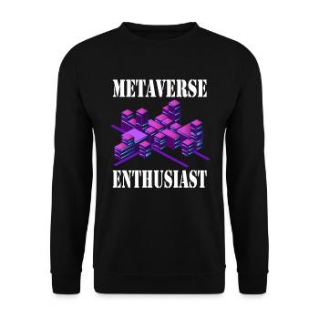 Metaverse Enthusiast Virtual Reality - Unisex Sweatshirt - black - Front - Alina (178cm) & Michal (187cm)