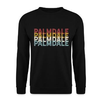 USA City 70s Retro - Vintage Palmdale - Unisex Sweatshirt - black - Front - Alina (178cm) & Michal (187cm)