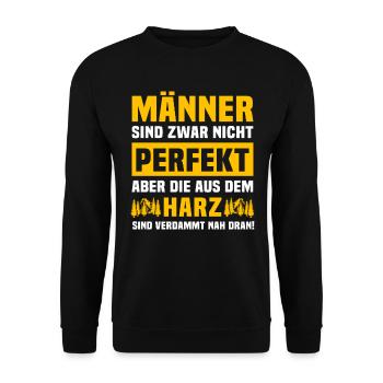 Harz Männer Harzer Mann - Unisex Pullover - Schwarz - Vorne - Alina (178cm) & Michal (187cm)