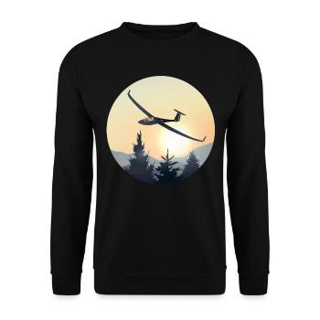 Segelflieger Segelfliegen Segelflugzeug - Unisex Pullover - Schwarz - Vorne - Alina (178cm) & Michal (187cm)