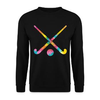 Hippie - Tie Dye Hockey sur gazon - Sweat-shirt Unisexe - noir - Devant - Alina (178cm) & Michal (187cm)