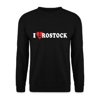 I Love Rostock Liebe Rostocker - Unisex Pullover - Schwarz - Vorne - Alina (178cm) & Michal (187cm)
