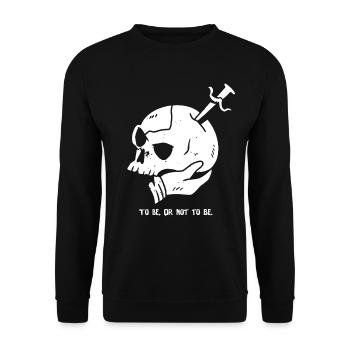 Skull with Dagger and Hamlet Quote - Unisex Sweatshirt - black - Front - Alina (178cm) & Michal (187cm)