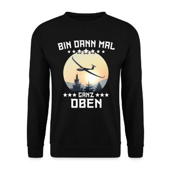 Segelflugzeug Fliegen Segelfliegen Segelflieger - Unisex Pullover - Schwarz - Vorne - Alina (178cm) & Michal (187cm)