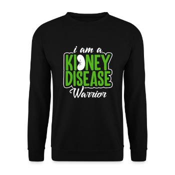 I am A Kidney Disease Warrior Awareness - Unisex Sweatshirt - black - Front - Alina (178cm) & Michal (187cm)