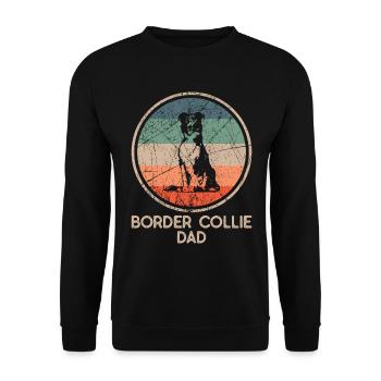 Chien - Vintage Border Collie Papa - Sweat-shirt Unisexe - noir - Devant - Alina (178cm) & Michal (187cm)