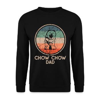 Dog - Vintage Chow Chow Dad - Unisex Sweatshirt - black - Front - Alina (178cm) & Michal (187cm)