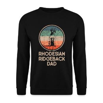 Chien - Vintage Rhodesian Ridgeback Papa - Sweat-shirt Unisexe - noir - Devant - Alina (178cm) & Michal (187cm)