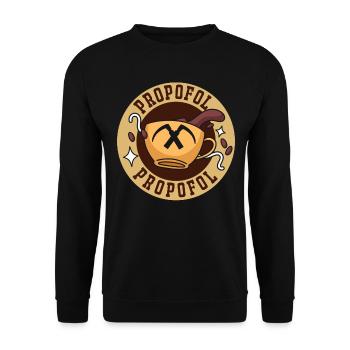 Propofol Barista - Laryngoscope Anesthésie Anesthésie - Sweat-shirt Unisexe - noir - Devant - Alina (178cm) & Michal (187cm)