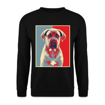 Œuvres d’art pour chiens - Vintage Cane Corso - Sweat-shirt Unisexe - noir - Devant - Alina (178cm) & Michal (187cm)