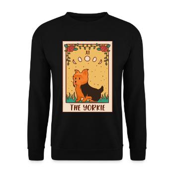 Carte de Tarot - Occult Dog Yorkie - Sweat-shirt Unisexe - noir - Devant - Alina (178cm) & Michal (187cm)