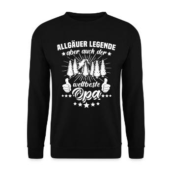 Allgäu Opa Allgäuer Grossvater Allgaeu - Unisex Pullover - Schwarz - Vorne - Alina (178cm) & Michal (187cm)