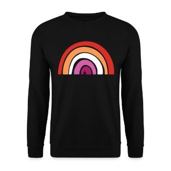 Flagge - LGBTQIA Rainbow Lesben - Unisex Pullover - Schwarz - Vorne - Alina (178cm) & Michal (187cm)