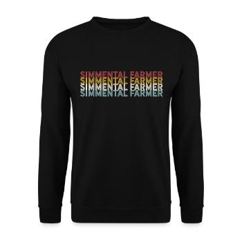 Rinder Züchter - Vintage Kuh Simmental Farmer - Unisex Pullover - Schwarz - Vorne - Alina (178cm) & Michal (187cm)