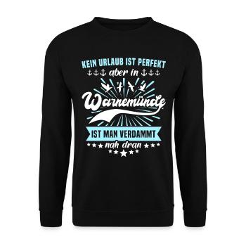Warnemünde Ostsee Warnemünder - Unisex Pullover - Schwarz - Vorne - Alina (178cm) & Michal (187cm)