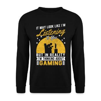On dirait que j’écoute - Gaming - Sweat-shirt Unisexe - noir - Devant - Alina (178cm) & Michal (187cm)