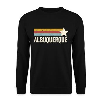 USA City Star Years Rétro - Vintage Albuquerque - Sweat-shirt Unisexe - noir - Devant - Alina (178cm) & Michal (187cm)