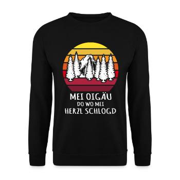 Allgäu Dialekt Allgäuisch Allgäuer - Unisex Pullover - Schwarz - Vorne - Alina (178cm) & Michal (187cm)