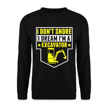 Ich Schnarche Nicht, Ich Bin Bagger - Unisex Pullover - Schwarz - Vorne - Alina (178cm) & Michal (187cm)
