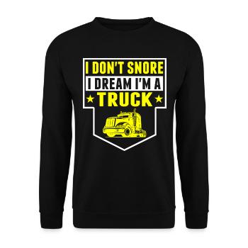 Ich Schnarche Nicht, Ich Bin Truck - Unisex Pullover - Schwarz - Vorne - Alina (178cm) & Michal (187cm)