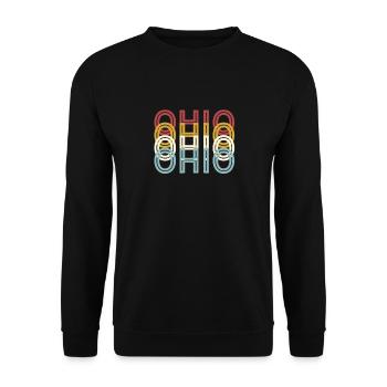 US 70s Retro State Vintage Ohio - Unisex Sweatshirt - black - Front - Alina (178cm) & Michal (187cm)