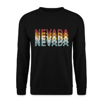US 70s Retro State Vintage Nevada - Unisex Sweatshirt - black - Front - Alina (178cm) & Michal (187cm)