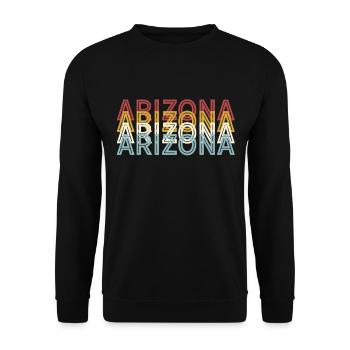 US 70s Retro State Vintage Arizona - Unisex Sweatshirt - black - Front - Alina (178cm) & Michal (187cm)