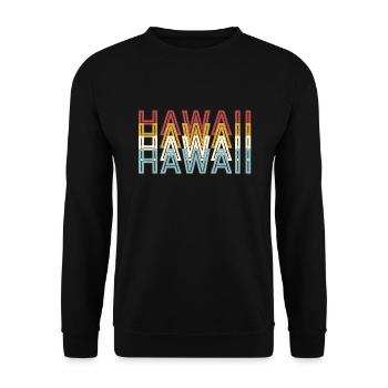 US 70er Retro State Vintage Hawaii - Unisex Pullover - Schwarz - Vorne - Alina (178cm) & Michal (187cm)
