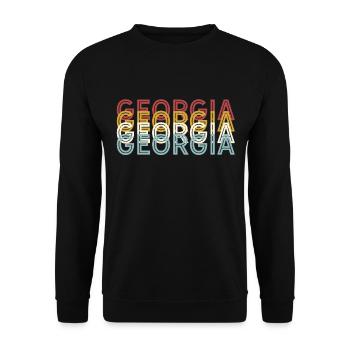 US 70er Retro State Vintage Georgia - Unisex Pullover - Schwarz - Vorne - Alina (178cm) & Michal (187cm)