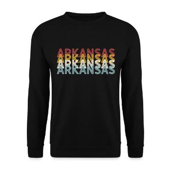 US 70s Retro State Vintage Arkansas - Unisex Sweatshirt - black - Front - Alina (178cm) & Michal (187cm)
