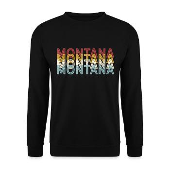 US 70er Retro State Vintage Montana - Unisex Pullover - Schwarz - Vorne - Alina (178cm) & Michal (187cm)