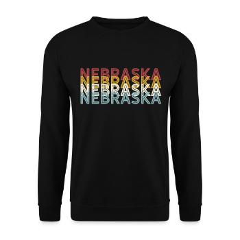 US 70s Retro State Vintage Nebraska - Unisex Sweatshirt - black - Front - Alina (178cm) & Michal (187cm)