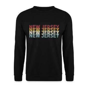 US 70s Retro State Vintage New Jersey - Unisex Sweatshirt - black - Front - Alina (178cm) & Michal (187cm)