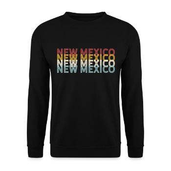 US 70er Retro State Vintage New Mexico - Unisex Pullover - Schwarz - Vorne - Alina (178cm) & Michal (187cm)