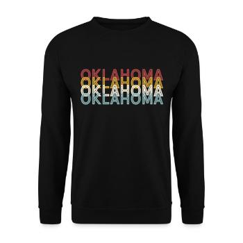 US 70er Retro State Vintage Oklahoma - Unisex Pullover - Schwarz - Vorne - Alina (178cm) & Michal (187cm)