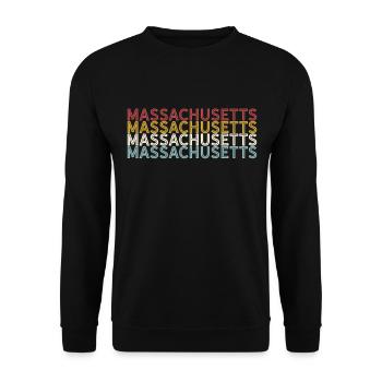 US 70s Retro State Vintage Massachusetts - Sweat-shirt Unisexe - noir - Devant - Alina (178cm) & Michal (187cm)