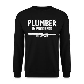 Plumber In Progress Future Plumber - Unisex Pullover - Schwarz - Vorne - Alina (178cm) & Michal (187cm)