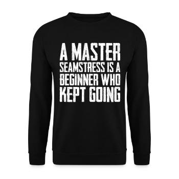 A Master Seamstress - Unisex Sweatshirt - black - Front - Alina (178cm) & Michal (187cm)