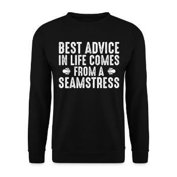 Best Advice In Life Comes From - Unisex Pullover - Schwarz - Vorne - Alina (178cm) & Michal (187cm)