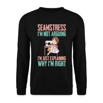 Couturière je ne discute pas - Sweat-shirt Unisexe - noir - Devant - Alina (178cm) & Michal (187cm)
