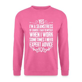 Yes I am Seamstress - Unisex Sweatshirt - pink - Front