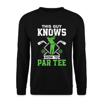Dieser Typ Weiß, Wie Man T -Shirt - Golf - Unisex Pullover - Schwarz - Vorne - Alina (178cm) & Michal (187cm)